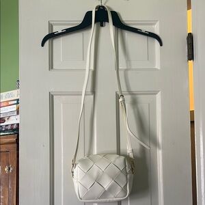 A New Day White Woven Crossbody Bag
